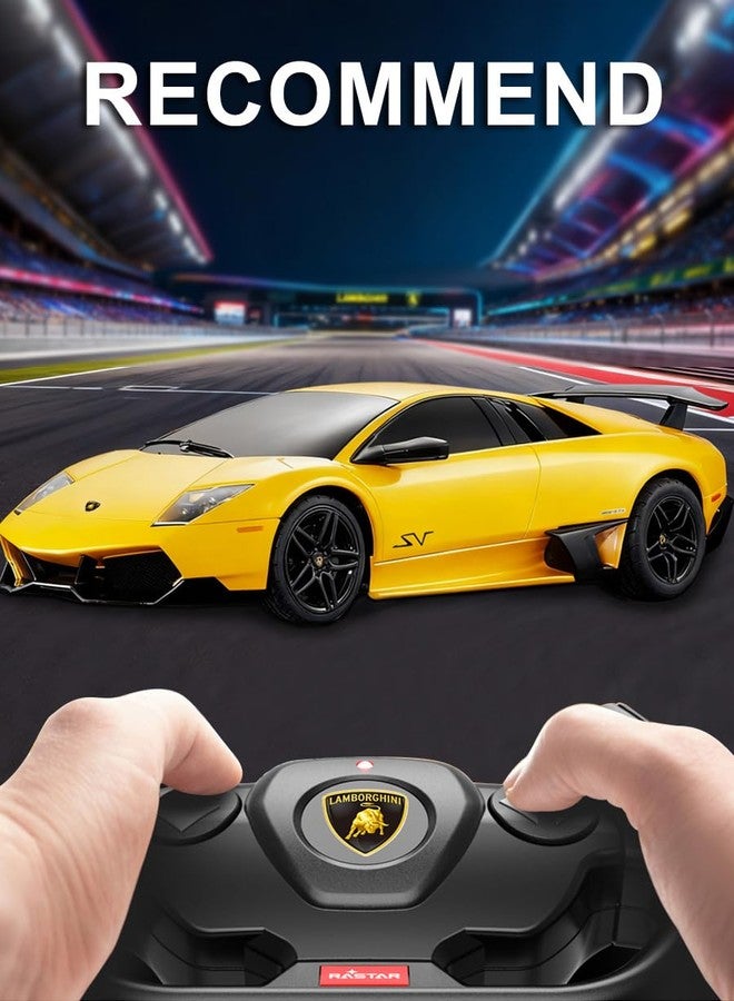 راستار سيارة لامبورغيني RASTAR 39000 بمقياس 1/24 تعمل بالتحكم عن بعد - هدية مثالية للعب والعرض - نموذج سيارة لعبة مرخص رسميًا مع جهاز تحكم عن بعد للأطفال والمراهقين والبالغين - أصفر - Image 3